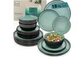 Produktbild: SÄNGER Tafelservice Fiji Geschirrset, Grün Schwarz (18-tlg), 6 Personen, Steingut, Handmade, Erweiterbar, VALUE COLLECTION