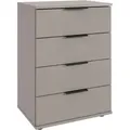Produktbild: Mid.you Nachtschrank, Schwarz, Greige, Metall, 4 Schubladen, 52x74x38 cm, BQ - Bündnis für Qualität, Made in Germany, DIN EN ISO 9001, Schlafzimmer, Nachttische