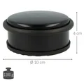 Produktbild: Türstopper rund Türpuffer Doorstopper Gummi Edelstahl schwarz 10x4 cm 1200g