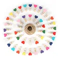 Produktbild: jijAcraft 100 Stücke Mini Bunte Hölzerne Wäscheklammern, Herzform Pegs, Foto Büroklammern mit 30 Meter Juteschnur für DIY Dekorationen