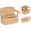Produktbild: Costway - 3 in 1 Kinder-Aktivitaetstisch Set mit Schreibtisch Sitzbank Aufbewahrungsbox, Kinder Sitzgarnitur Holzspielzeug Bank 60x34x57cm