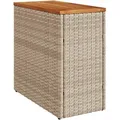 Produktbild: vidaXL Garten-Beistelltisch Holzplatte Beige 58x27,5x55 cm Poly Rattan