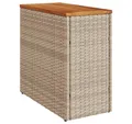 Produktbild: vidaXL Gartentisch, Garten-Beistelltisch Holzplatte Beige 58x27,5x55 cm Poly Rattan