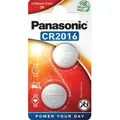 Produktbild: 2x CR2016 Lithium-Batterie 3,0 Volt  90mAh ø20x1,6mm 3V Blisterpack Panasonic