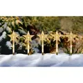 Produktbild: LED Gartenstecker Stern 24 cm - 5er Set - Deko Leuchtsäbe mit Timer