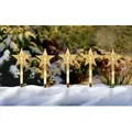 Produktbild: LED Gartenstecker Stern 24 cm - 5er Set - Deko Leuchtsäbe mit Timer - Weiß