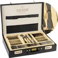 Produktbild: Zilner Besteck im Koffer, 72 Teile, 12 Personen, Edelstahl, Gabel, Löffel, Messer ZL-6508 - Silber