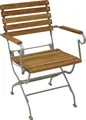 Produktbild: DEGAMO Gartensessel Klappsessel Gartenstuhl PASSAU mit Armlehnen, Gestell Flachstahl verzinkt und pulverbeschichtet, Belattung Robinie