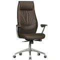 Produktbild: FineBuy Bürostuhl Echt-Leder Schreibtischstuhl 120KG Chefsessel mit Synchronmechanik Drehstuhl Braun