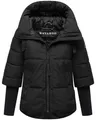 Produktbild: Navahoo moderne Damen Winterjacke warme Steppjacke mit Kapuze und Rippstrickärmeln Lotusherz XIV Black Gr. XL