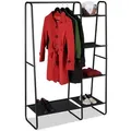 Produktbild: Relaxdays Garderobenständer, Schwarz, Metall, Textil, 100x150x40 cm, Garderobe, Garderobenständer