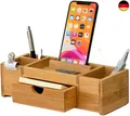 Produktbild: Schreibtisch-Organizer aus Bambus | Aufbewahrung, aufgeräumter Desktop für B