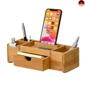 Produktbild: Schreibtisch-Organizer aus Bambus | Aufbewahrung, aufgeräumter Desktop für B