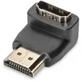 Produktbild: DIGITUS HDMI Adapter, Typ A, 90ø angled St/Bu, Ultra HD 60p, sw, gold