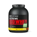 Produktbild: Body Attack Extreme Iso Whey, Banana, 1,8 kg, CFM Whey Protein Isolat aus 100% irischer Weidemilch, glutenfrei, reich an EAAs, perfekt löslich, fettarm, ohne Aspartam, 90,6% Isolat-Anteil