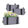 Produktbild: Hänge Pflanzentasche eckig - 3er Set / 40x17 cm - Blumen Beutel Pflanzen Tasche