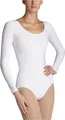 Produktbild: Damen Klassischer Langarm Baumwolle Trikot, Weiß, XS