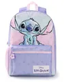 Produktbild: Disney Lilo & Stitch Mädchen Rucksack | Lila & Pink Rucksack mit verstellbaren Gurten | Niedliche praktische und organisierte Gepäck Sportschultasche für Kinder | Filmserie Merchandise Geschenk
