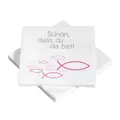 Produktbild: Servietten Schön, dass du da bist! Fische pink 20 Stück Kommunion Taufe Ichthys