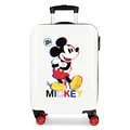 Produktbild: Disney Mickey 3D Kabinenkoffer Weiß 38x55x20 cm Starres ABS Seitliches Zahlenschloss 34L 2 kg 4 Doppelrollen Handgepäck