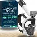 Produktbild: Khroom Schnorchelmaske Erwachsene Vollmaske | In Höhle der Löwen vorgestellt | Unsere Beste CO2 sichere Tauchermaske Seaview Pro zum Schnorcheln | Vollgesichtsmaske Schnorchelmaske (L/XL, Weiß)