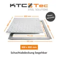 Produktbild: SA-80 Stahl Schachtabdeckung verzinkt begehbar 800 x 800 mm Tränenblech