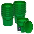 Produktbild: BENBOW Aufbewahrungssystem Eimer mit Deckel 30 20 10 1 0,5 L Grün Lebensmittelecht Eimer, Polypropylen - Lebensmittelecht, Geschmacksneutral, Auslaufsicher, (10-tlg., PZH-, BRC- und DIN-ISO-zertifiziert), für Lebensmittel, Farben, Chemikalien grün 1 ml | Ø 13 cm x 13 cm