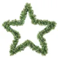 Produktbild: SALCAR 40 cm PVC Weihnachtsstern mit 200 grünen Zweigen - Realistische Weihnachtsdekoration für Kamin, Tür, Balkon oder Garten - Perfekt für Weihnachtsdekoration