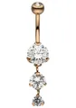 Produktbild: JOBO Bauchnabelpiercing, Edelstahl roségoldfarben 4 Zirkonia
