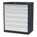 Produktbild: STIER Schubladenschrank aus stabiler Stahlkonstruktion und Kugelführung, 7 verzinkte Schubladen, Werkstatt/Industrie/Büro, Maße: BxTxH 900x575x1020 mm, Werkstattschrank mit glatten Seitenwänden