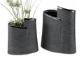 Produktbild: 2er Set Deko Vasen ANTHRAZIT WRAP H. 19 + 25cm silber grau Keramik Formano