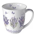 Produktbild: Becher Ø 10cm Höhe 10,5 cm Lawendel Flieder Mug 0.4 L Lovely lavender white