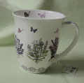 Produktbild: 1 Porzellan Tassen Lavendel Muster Ambiente 0,4l Becher groß Kaffee Schmetterlin