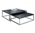 Produktbild: LebensWohnArt Couchtisch 2er Set Design Couchtisch MENTO schwarz gebürsteter Stahl 75cm