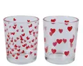Produktbild: Decoris season decorations Windlicht, Teelichthalter Glas 6,5cm rote Herzen 1 Stück sortiert Transparent