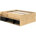 Produktbild: Odyssee Lit Adulte - 140x200 Cm - Avec Coffre Relevable - Décor Chene Et Noir - L 166,2 X 66,5 X 205,8 Cm