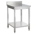 Produktbild: GastroHero Edelstahl Arbeitstisch I Arbeitstisch 80x70 cm mit Grundboden und Aufkantung I Edelstahltisch für Gastronomie I Gasto Tisch AISI 201