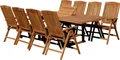 Produktbild: ALEOS. TEAK Gartengarnitur Gartenset Set Tobago Ausziehtisch 180-240cm mit 8x Hochlehner Sessel Stühle