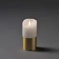 Produktbild: KONSTSMIDE LED-Kerze Weihnachtsdeko (1-tlg), LED Echtwachskerze, weiß, mit messingfarbener Banderole