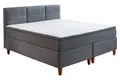 Produktbild: Sun Garden Boxspringbett KENORA, 180 x 200 cm, Grau, Webstoffbezug, mit Komfortschaumtopper, TFK-Matratze H2