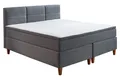Produktbild: Boxspringbett Polsterbett Doppelbett mit Topper Grau Webstoff H2 180 x 200 cm