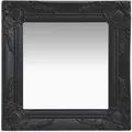Produktbild: vidaXL Wandspiegel 320307, barock, quadratisch, schwarz, Rahmen aus Holz, 40 x 40cm