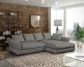Produktbild: Ecksofa Couchgarnitur TIZIAN in Stoff Salvador Silbergrau Ottomane Rechts