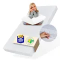 Produktbild: Matratze 90x200 Baby Kindermatratze 90x200 cm mit waschbarem Bezug für Kinder 10 cm hoch, mit Spannbettlaken aus 100% Baumwolle, Wendematratze eco5 Zertifizierung für Kinderbett Bodenbett