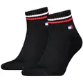 Produktbild: Tommy Hilfiger Kurzsocken TH UNI TJ QUARTER 2P ICONIC (2 Paar) Half-Terry-Sohle für zusätzlichen Komfort schwarz 35-38