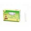 Produktbild: Pyramidenkerzen 7 cm – weiß, 14 mm Ø – 24 Stück – ideal für kleinere Weihnachtspyramiden & Mini-Schwibbögen – ruhiger, sauberer Abbrand für Advent & Weihnachtsdeko