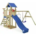 Produktbild: Wickey Spielturm Klettergerüst Multiflyer Light, Schaukel & Rutsche, Outdoor Kinder Kletterturm Mit Sandkasten, Leiter & Spiel-zubehör Für Den Garten - Blau