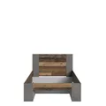 Produktbild: FORTE Clif Jugenzimmer Bett, Liegefläche 120 x 200 cm, Holzwerkstoff, Old Wood Vintage Dekor und Beton dunkelgrau, 204,9 x 125,1 x 90,5 cm