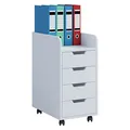 Produktbild: VCM my office Konal Mini Rollcontainer weiß 4 Auszüge 33,0 x 40,0 x 65,0 cm