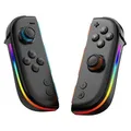 Produktbild: Für Nintendo Switch Split Controller mit Hall Joysticks und RGB Schwarz - Schwarz